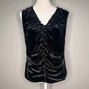 VTG Apostrophe Stretch Velvet Y2K Top Sz M Ruched Velvet 90s Withcy Whimsygoth